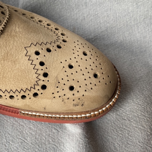 MEN'S DAY WINGTIP OXFORD MEN'S SHOES IN SOFT SAGE / CINNABAR SIZE 7 - Picture 5 of 8